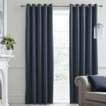 Laurence Llewelyn-Bowen Montrose Velvet Blackout Ready Made Eyelet Curtains Navy