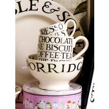 Emma Bridgewater  Seconds Black Toast French Bowl - Unique Handmade & Hand Decorated English Earthenware Decorative Plates