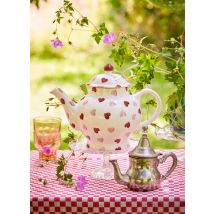 Emma Bridgewater  Pink Hearts 4 Mug Teapot - Unique Handmade & Handpainted English Earthenware Vintage Style Teapots