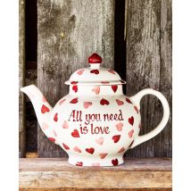Personalised Pink Hearts 4 Mug Teapot  - Customise Your Own Pottery  | Emma Bridgewater