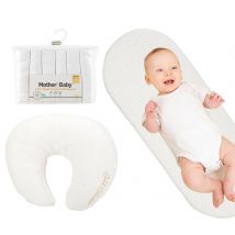 Mother&Baby Large Moses Basket Mattress and Feeding Pillow bundle
