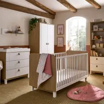 Rafi 4 Piece Nursery Furniture Set - Oak & White