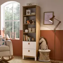 Rafi Bookcase - Oak & White