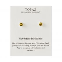 November (Topaz) Birthstone Earrings Created with Zircondia® Crystals