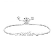 Silver Plated Auntie Bracelet Created with Zircondia® Crystals