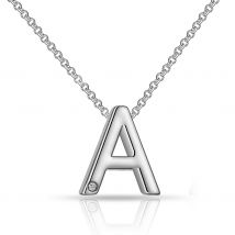 Initial Necklace Letter A Created with Zircondia® Crystals
