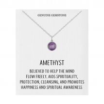 Amethyst Necklace with Quote Card