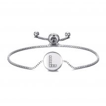Initial Friendship Bracelet Letter L Created with Zircondia® Crystals