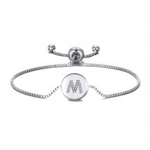 Initial Friendship Bracelet Letter M Created with Zircondia® Crystals