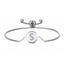 Initial Friendship Bracelet Letter S Created with Zircondia® Crystals