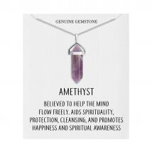 Amethyst Gemstone Necklace with Quote Card