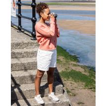 Saltrock Womens Longline Chino Shorts - White - Ogden - Size: 14