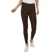 GS Equestrian Becca Ladies Full Seat Silicone Riding Tights - Brown / UK 10