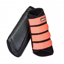 Roma Neoprene Brushing Boots - Black/Orange / Pony