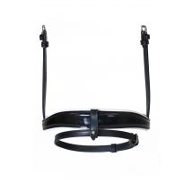 Henry James Patent Dressage Crank Noseband With White Padding - Black / Cob