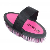Shires Ezi-Groom Grip Body Brush - Bright Pink / L