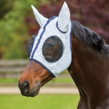 Kool Coat Classic Fly Mask - White/Navy / Pony