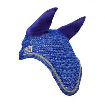 KM Elite Fly Veil - Royal Blue/Silver / Pony