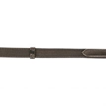 HKM Reins Interwoven with Rubber - Brown / One Size