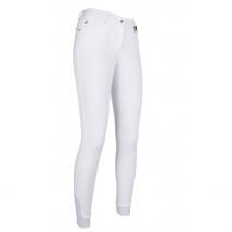 HKM LG Basic Silicone Knee Patch Riding Breeches - White / 30"