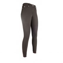 HKM LG Basic Silicone Knee Patch Riding Breeches - Brown / 28"S