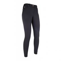 HKM LG Basic Silicone Knee Patch Riding Breeches - Black / 30S"