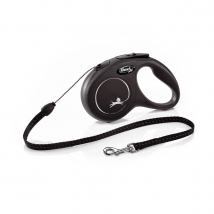 Flexi New Classic Cord Dog Lead - Black / Small Dogs / 8m