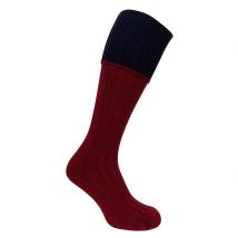 Hoggs of Fife Contrast Turnover Top Socks - Burgundy/Navy / UK 7-10