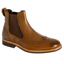 Hoggs of Fife Stanley Semi-Brogue Dealer Boots - Burnished Tan / UK 8