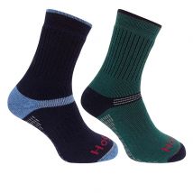 Hoggs of Fife Tech Active Socks - Green/Navy / UK 7-10