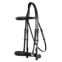 Montar Hunter Ergonomic Leather Bridle - Black / Pony