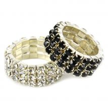 Lincoln Diamante Plaiting Bands - 5 per bag / Silver