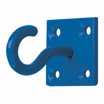 Perry Equestrian Chain Hook on Plate - Pack of 2 - 50mm x 50mm / Blue
