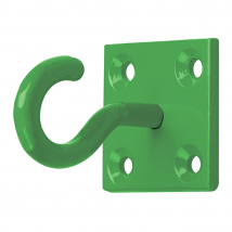 Perry Equestrian Chain Hook on Plate - Pack of 2 - 50mm x 50mm / Green