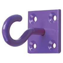 Perry Equestrian Chain Hook on Plate - Pack of 2 - 50mm x 50mm / Purple