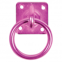 Perry Equestrian Swivel Tie Ring on Plate - Pack of 2 - 50mm x 50mm / Pink
