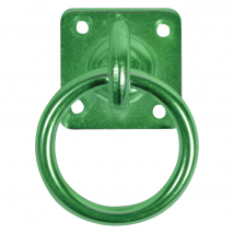 Perry Equestrian Swivel Tie Ring on Plate - Pack of 2 - 50mm x 50mm / Green