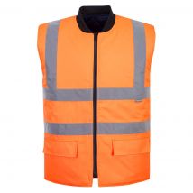 Portwest Hi-Vis Reversible Bodywarmer - Orange / M