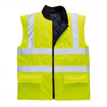 Portwest Hi-Vis Reversible Bodywarmer - Yellow / S