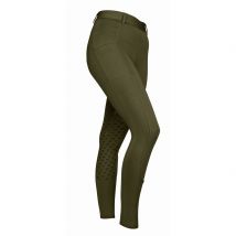 Shires Aubrion Albany Full Grip Young Riders Tights - Deep Green / 5-6 Years
