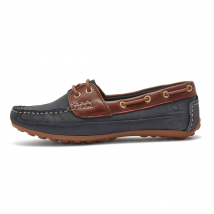 Chatham Cromer Nubuck Driving Moccasins - Navy/Burgundy / UK 5