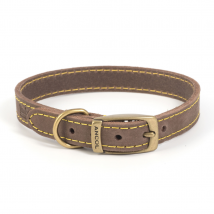 Ancol Timberwolf Leather Collar - Sable / 39cm - 48cm