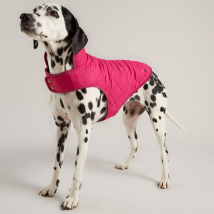 Joules Quilted Dog Coat - Raspberry / S