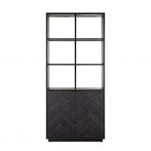 Blackbone 2 Door Bookcase - Brushed Gold