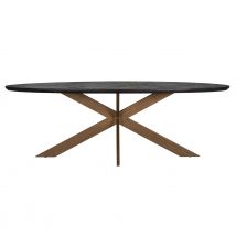Blackbone 6 Seater Oval Dining Table 230cm - Brass & Black