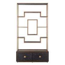 Hunter 2 Drawer Display Cabinet - Brushed Gold