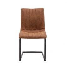 Edington Set of 2 Dining Chairs - Faux Brown Leather
