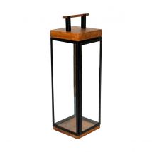 Grace Tall Large Lantern - Acacia Wood & Black