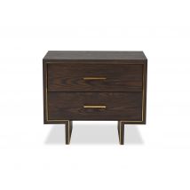 Tigur Bedside Table - Dark Brown Ash