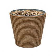 Christmas Tree Bucket 32cm - Jute & Galvanised Steel